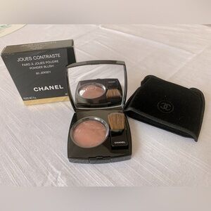 NWT CHANEL Blush: Powder Blush, #80 Jersey 0.21OZ, Black Velvet Pouch